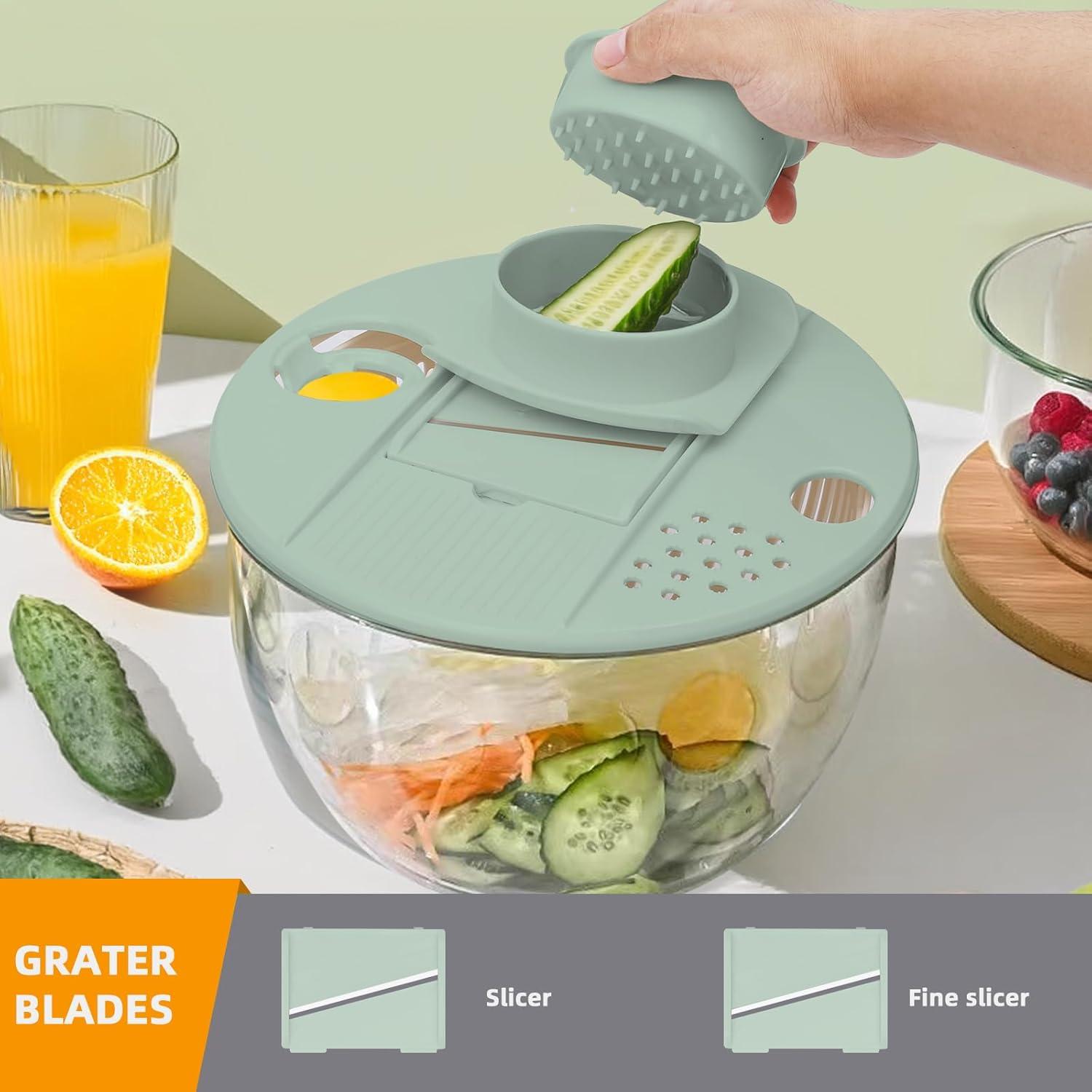 Escurridor de Lechuga Multifuncional Sayihexihe 5.3Qt Verde