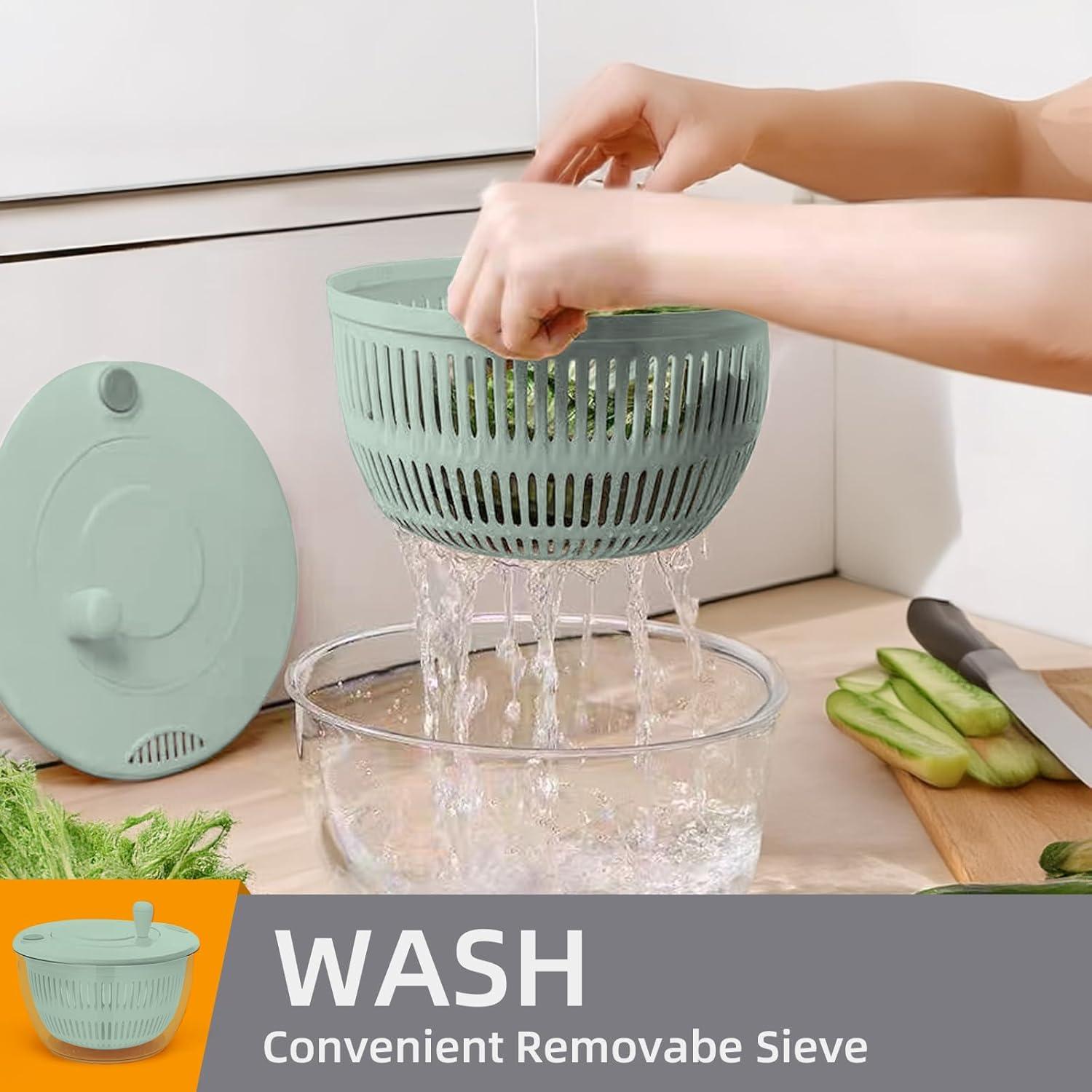 Escurridor de Lechuga Multifuncional Sayihexihe 5.3Qt Verde