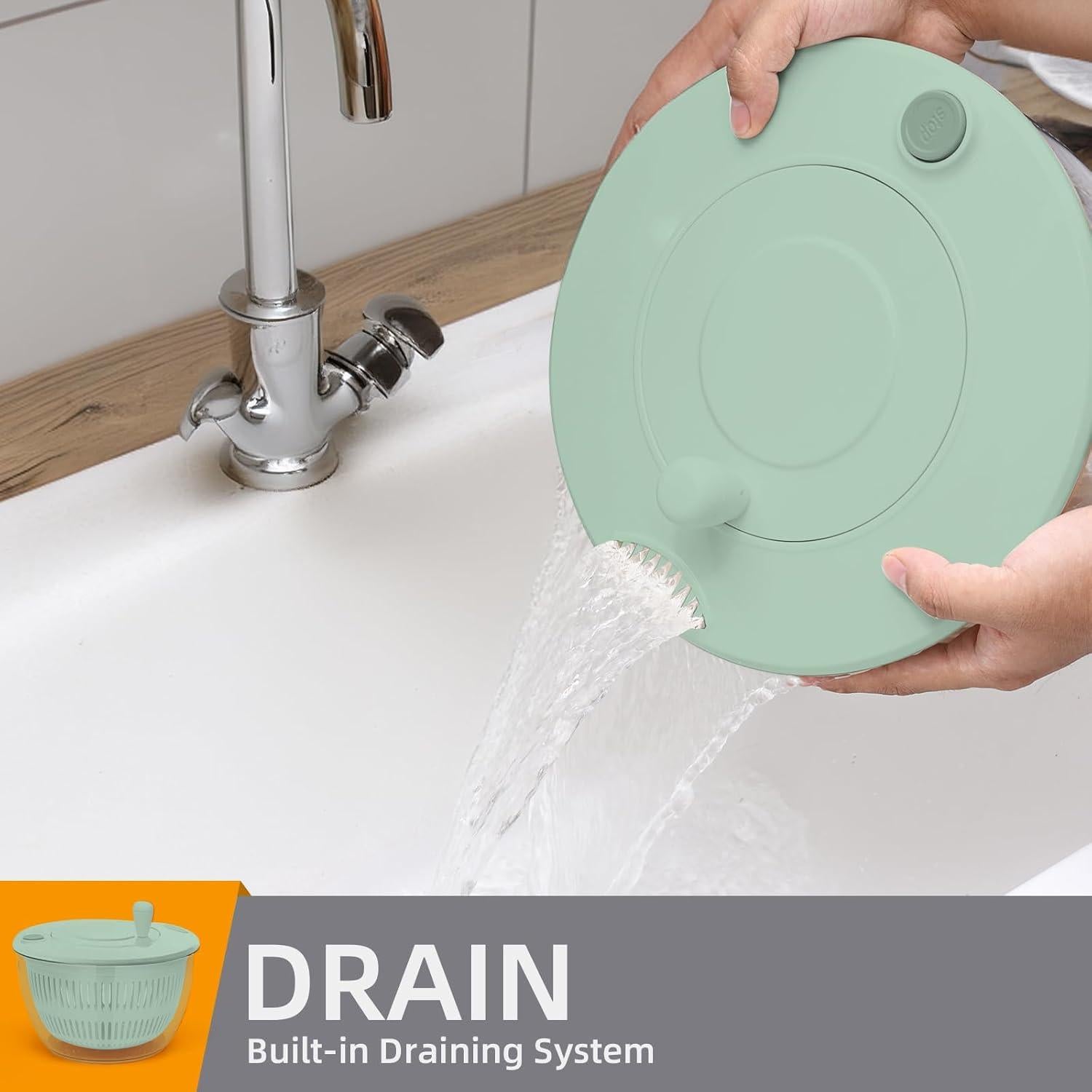 Escurridor de Lechuga Multifuncional Sayihexihe 5.3Qt Verde