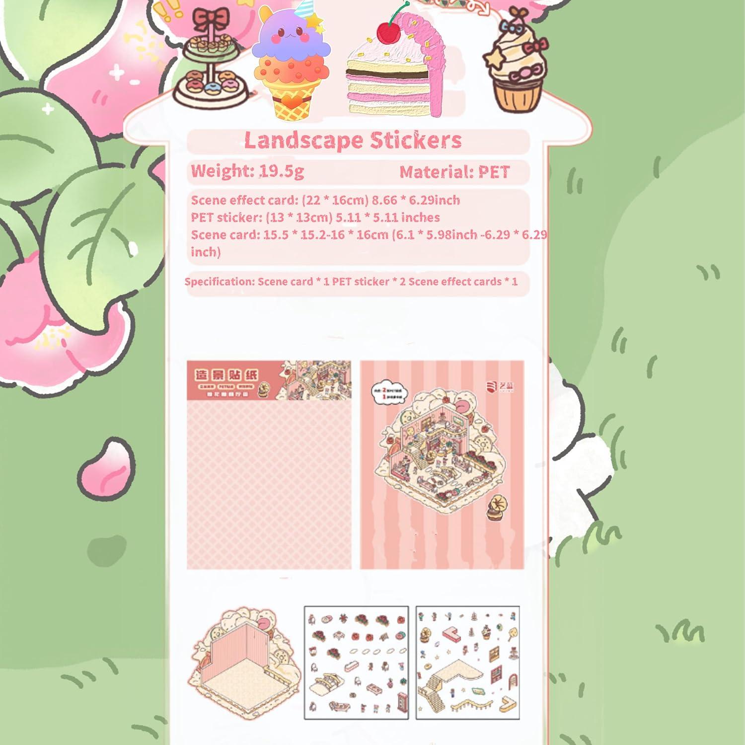 18 Juegos de Pegatinas 3D DIY Genérico para Mini Escenas