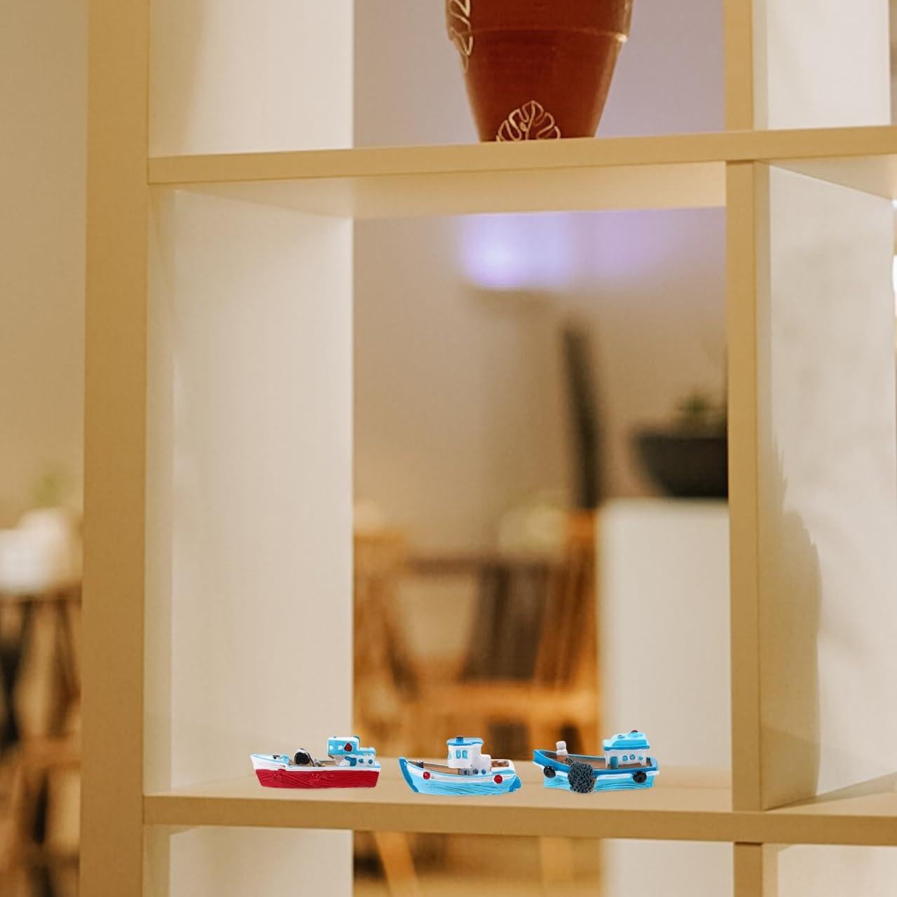 Adornos de Barco de Pesca Miniatura NUOBESTY - 4 Piezas