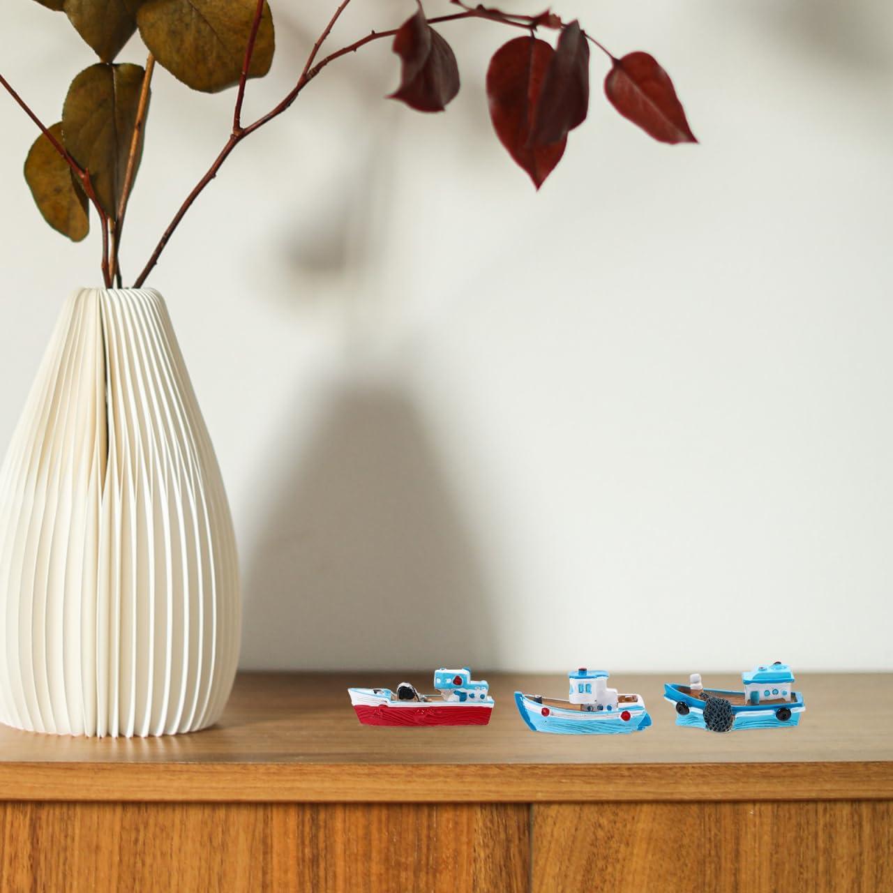 Adornos de Barco de Pesca Miniatura NUOBESTY - 4 Piezas