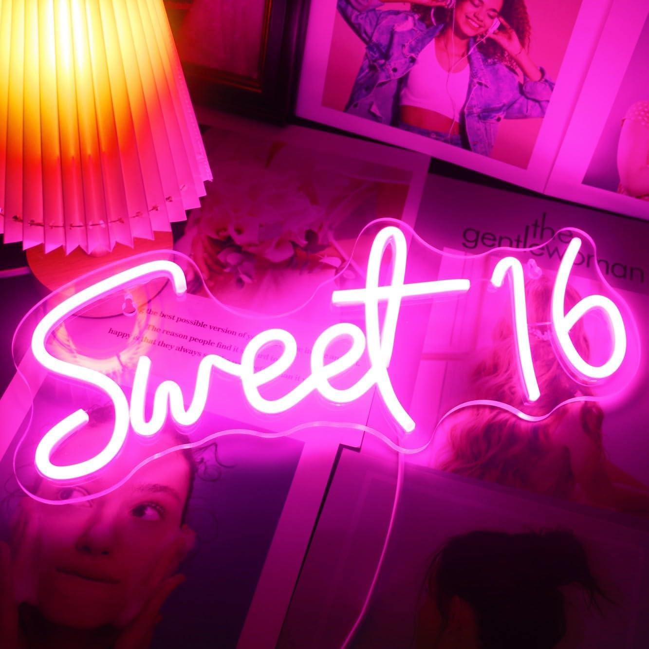 Luz Neon Rosa Dulce 16 QiaoFei con Regulador USB 41.91x17.78 cm