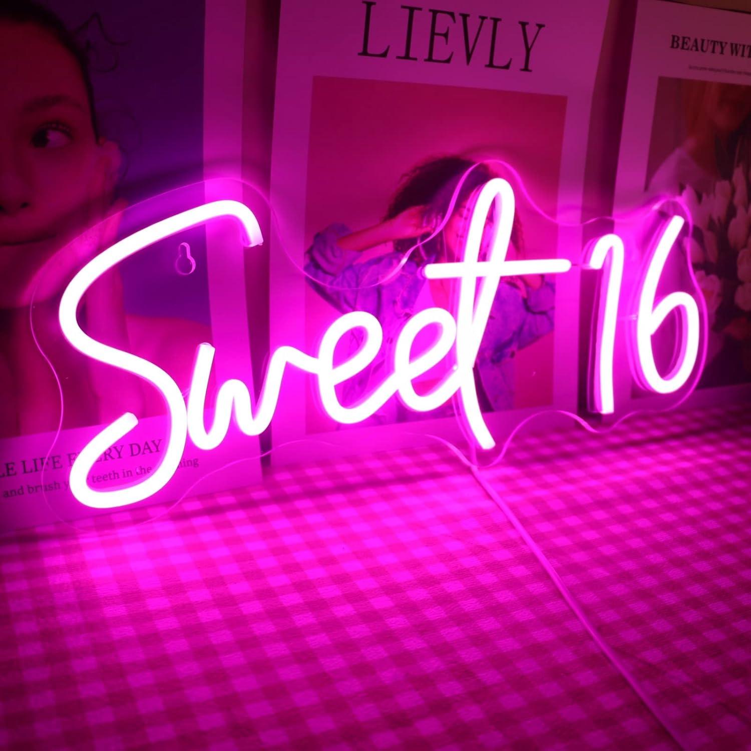 Luz Neon Rosa Dulce 16 QiaoFei con Regulador USB 41.91x17.78 cm