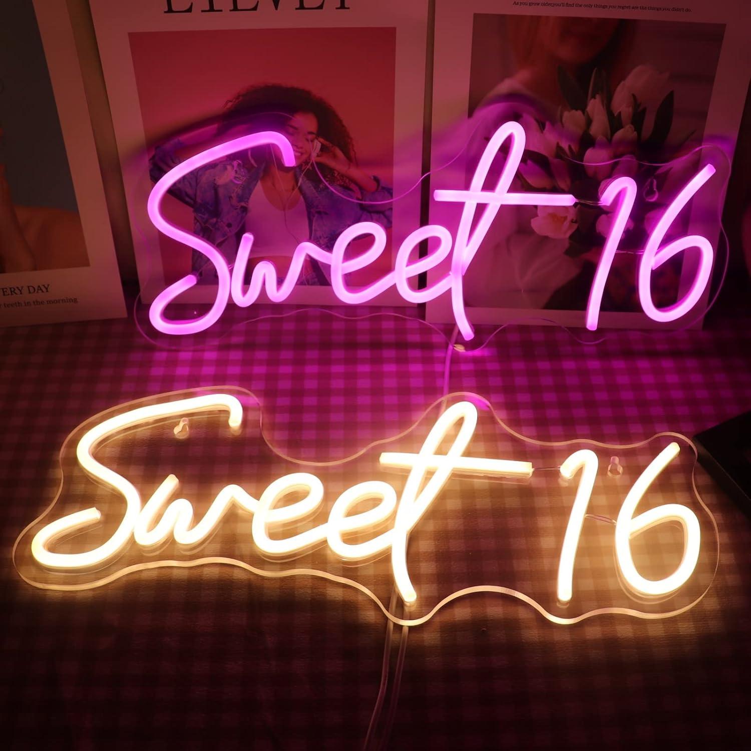 Luz Neon Rosa Dulce 16 QiaoFei con Regulador USB 41.91x17.78 cm