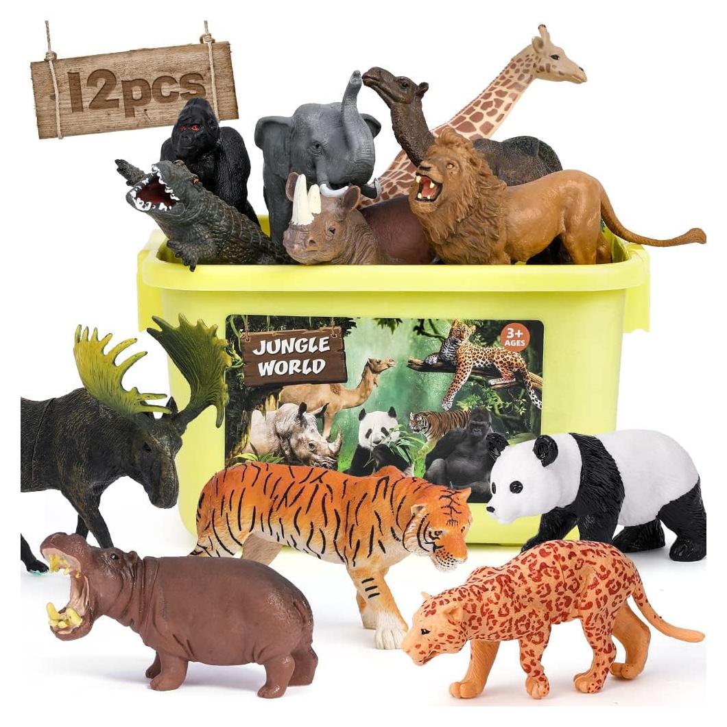 Figuras de Animales de Safari FRUSE 12PCS Juguetes Educativos