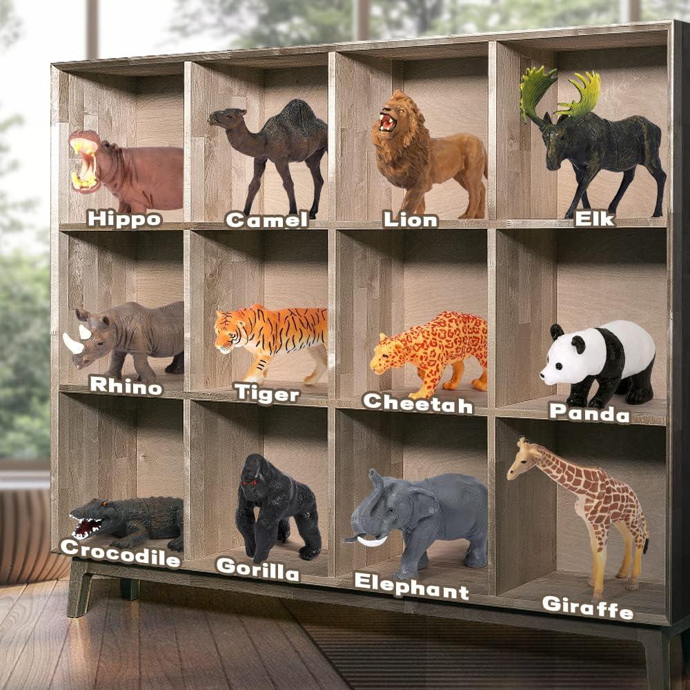 Figuras de Animales de Safari FRUSE 12PCS Juguetes Educativos