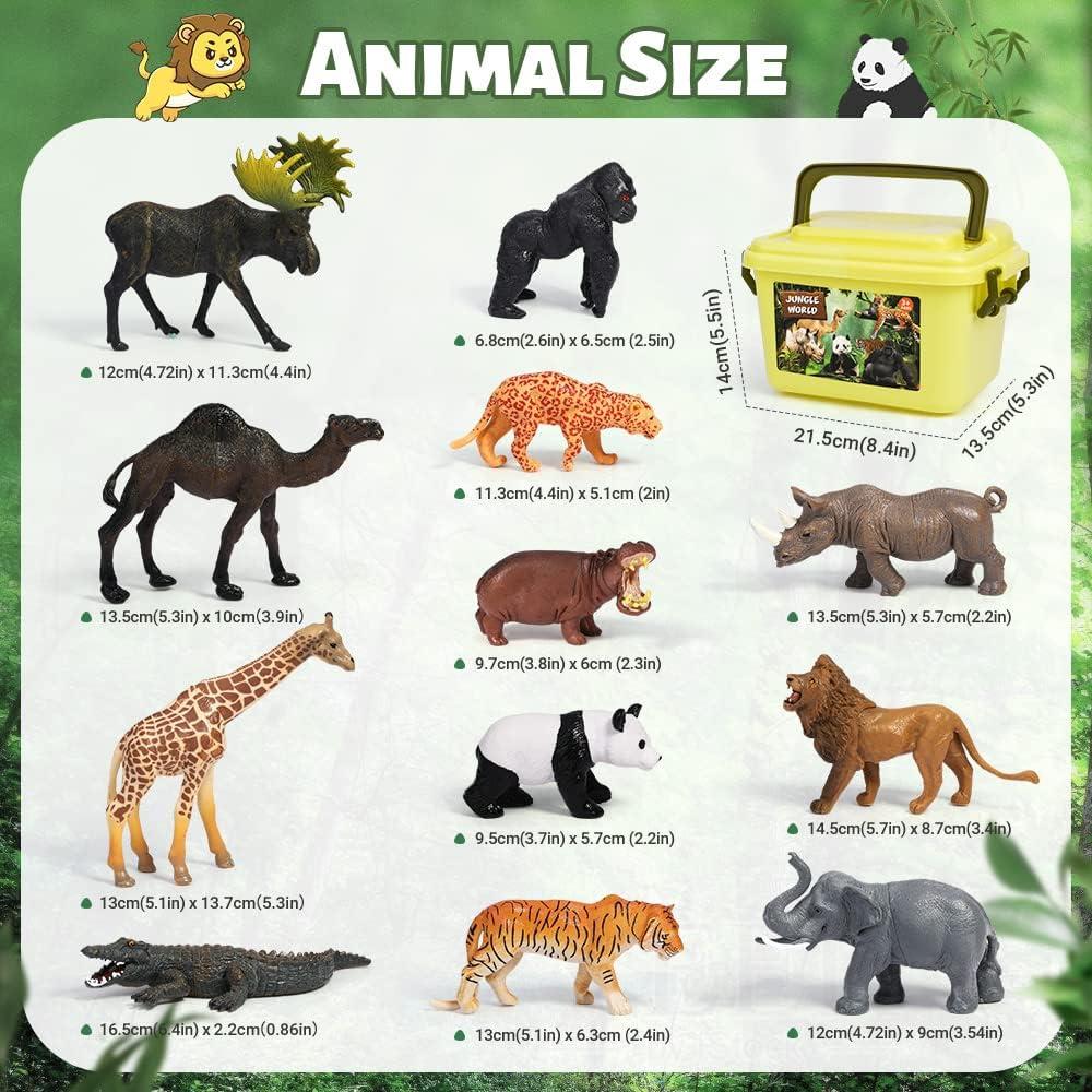 Figuras de Animales de Safari FRUSE 12PCS Juguetes Educativos