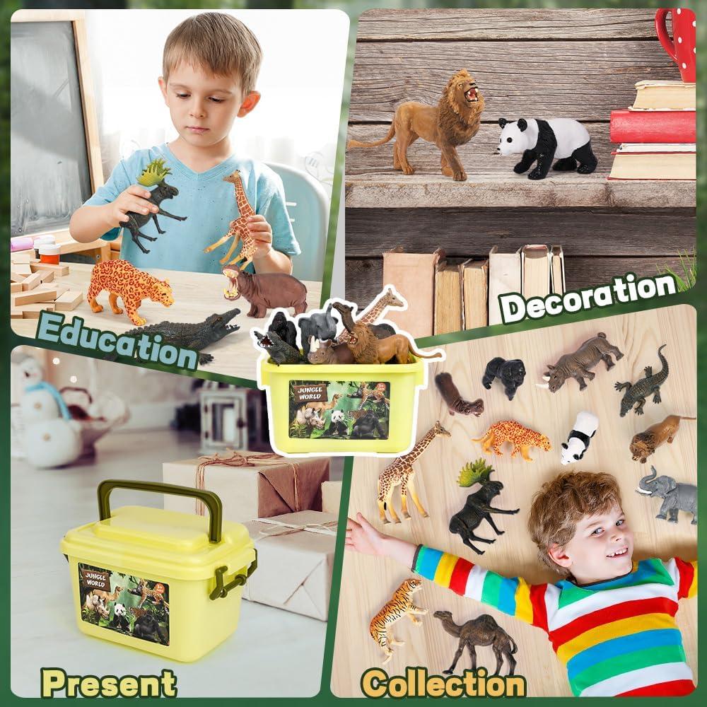 Figuras de Animales de Safari FRUSE 12PCS Juguetes Educativos