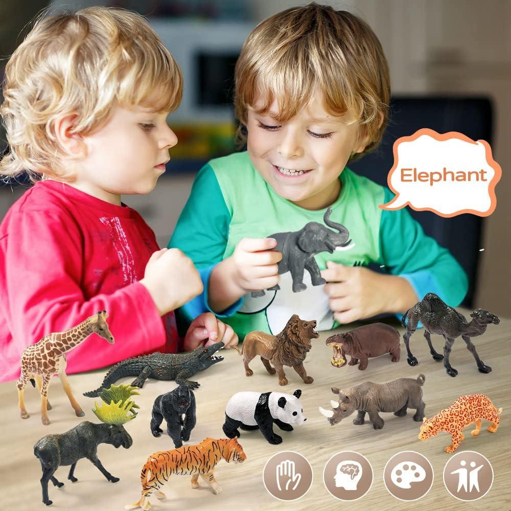 Figuras de Animales de Safari FRUSE 12PCS Juguetes Educativos