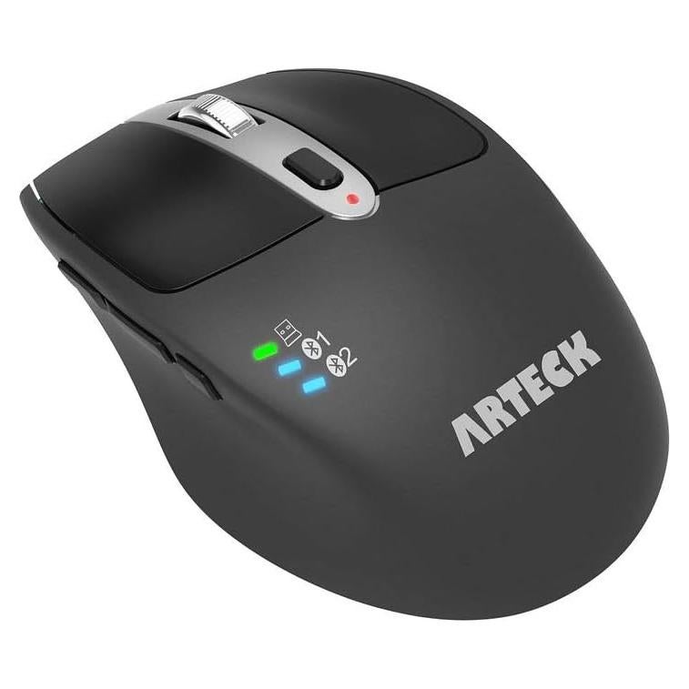 Mouse Inalambrico Bluetooth Arteck MD167, Negro, Ergonomico