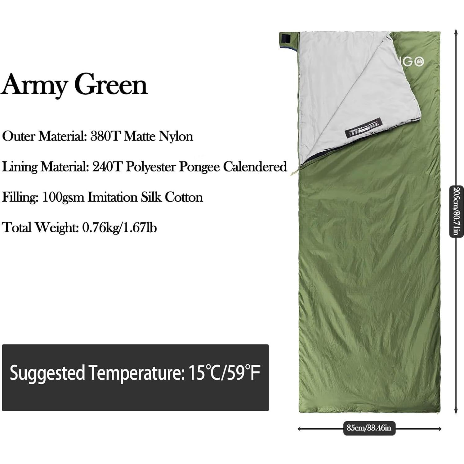 Saco de Dormir Ultraligero Blackpongo BG2410 3 Estaciones