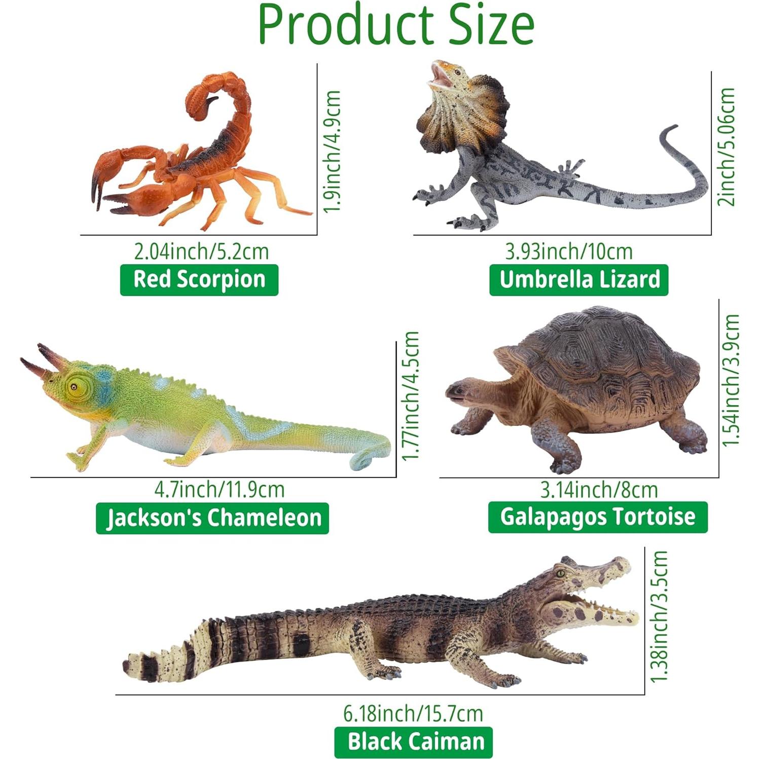 Juego de Figuras de Animales Reptiles TOYMANY 12 PCS