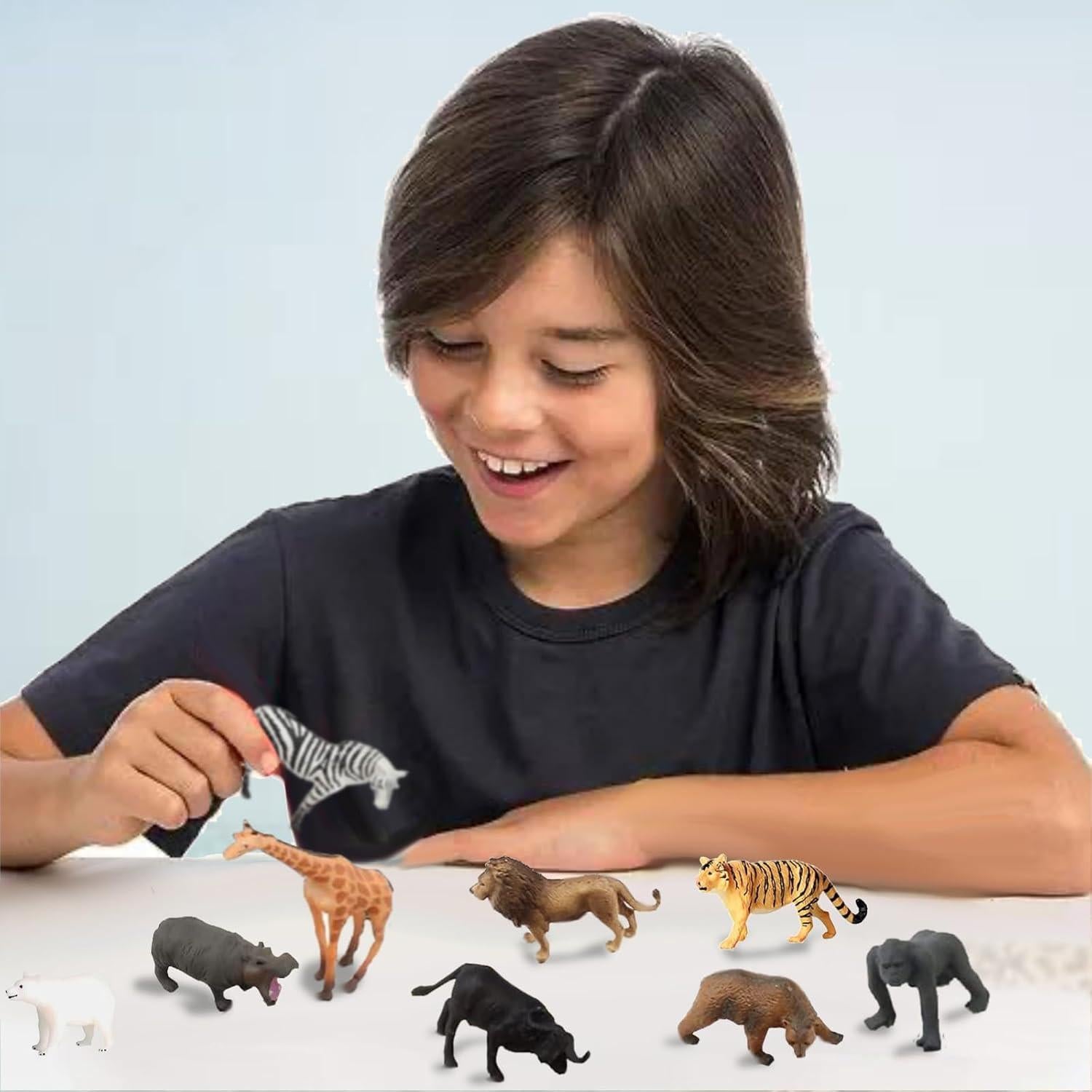 Figuras de Animales Safari RUSON 12 Pcs Juguetes Educativos