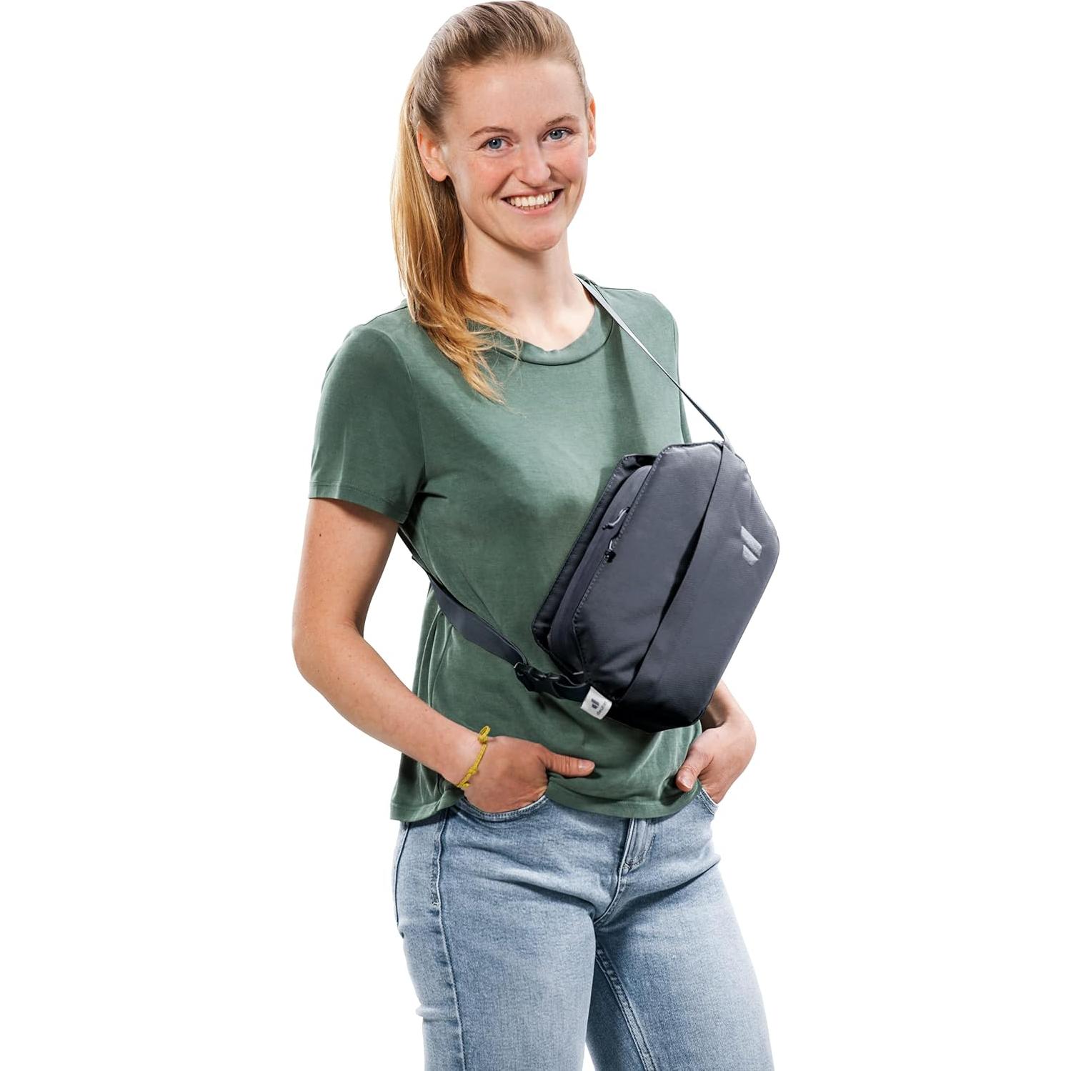 Mochila Bandolera Deuter Unisex 2L Negra para Viajes