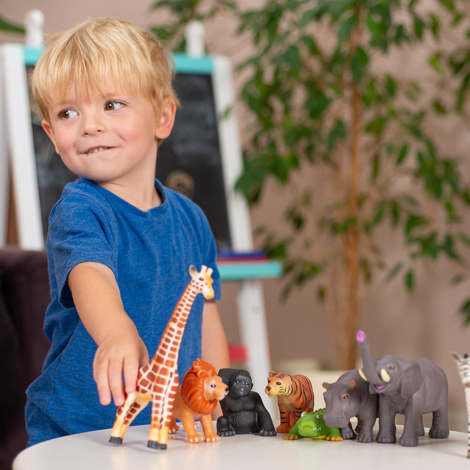 Juego de 8 Figuras Jumbo de Animales Safari Learning Minds