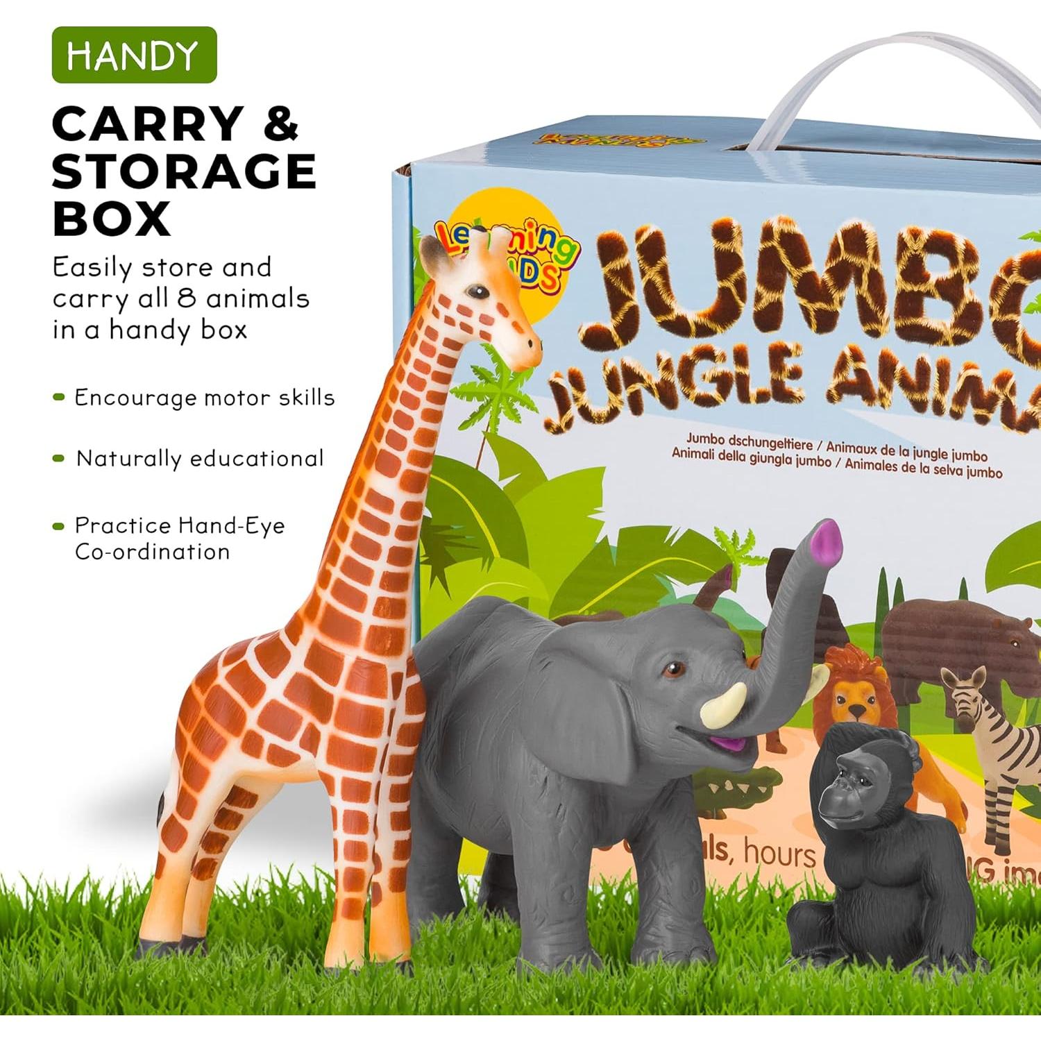 Juego de 8 Figuras Jumbo de Animales Safari Learning Minds