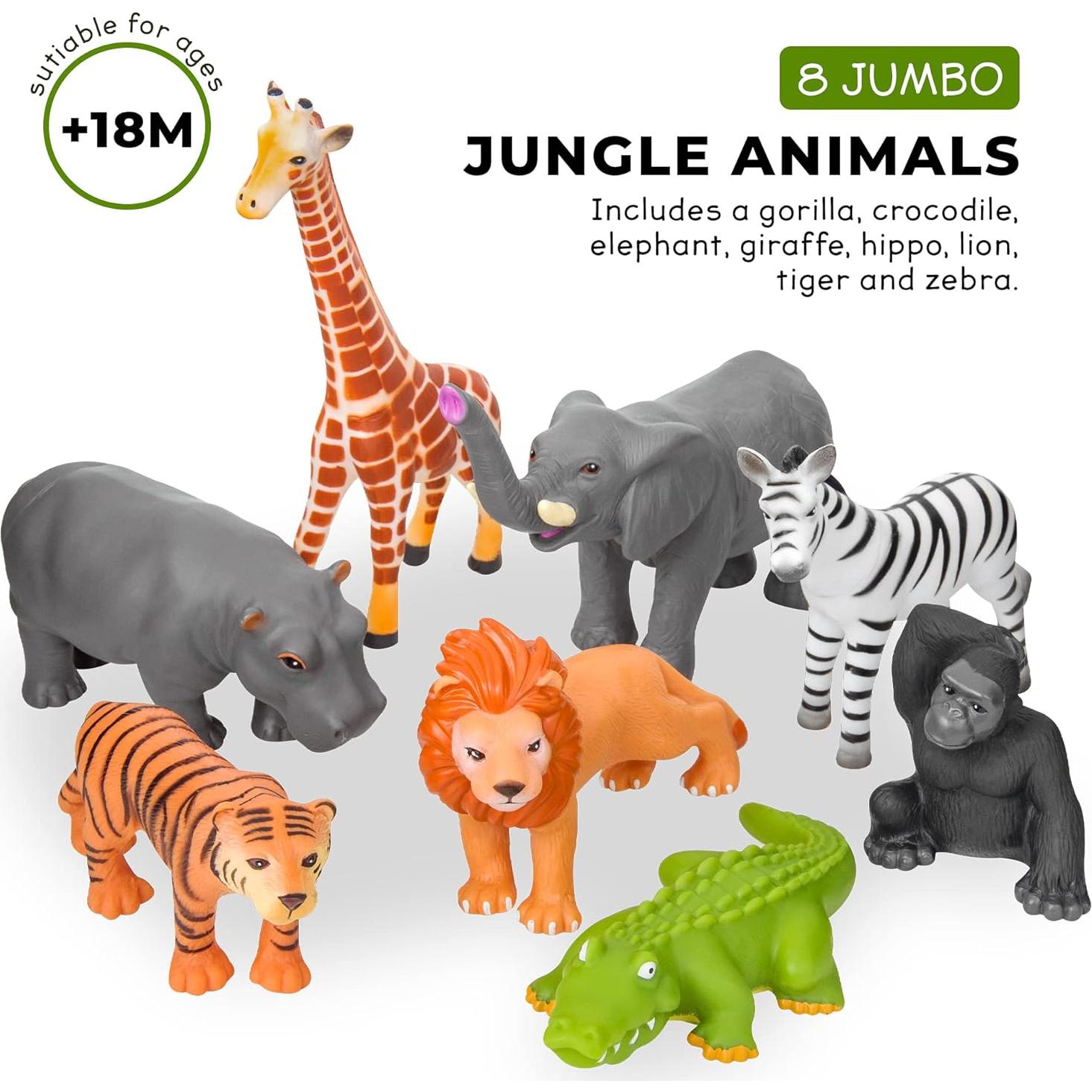 Juego de 8 Figuras Jumbo de Animales Safari Learning Minds