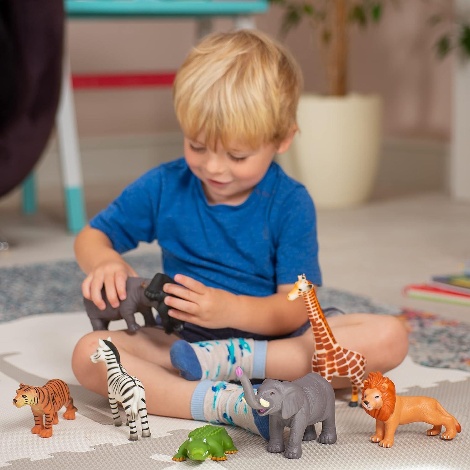 Juego de 8 Figuras Jumbo de Animales Safari Learning Minds