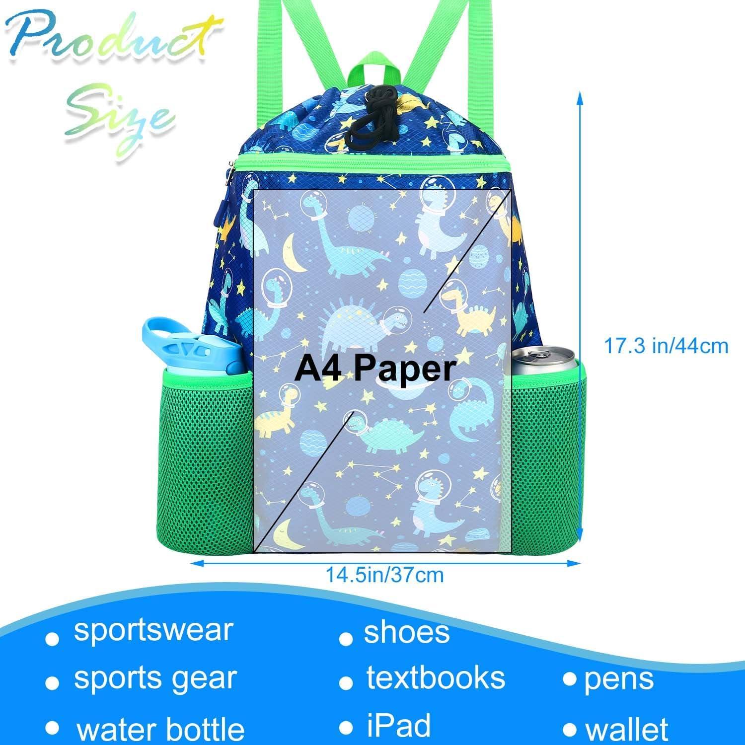 Mochila con Cuerda Dinosaurio Espacial Azul RHCPFOVR 38x46cm