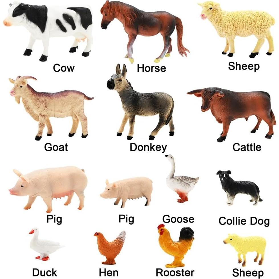 Juego de Granja Kimicare con 3 Tractores y 40 Figuras