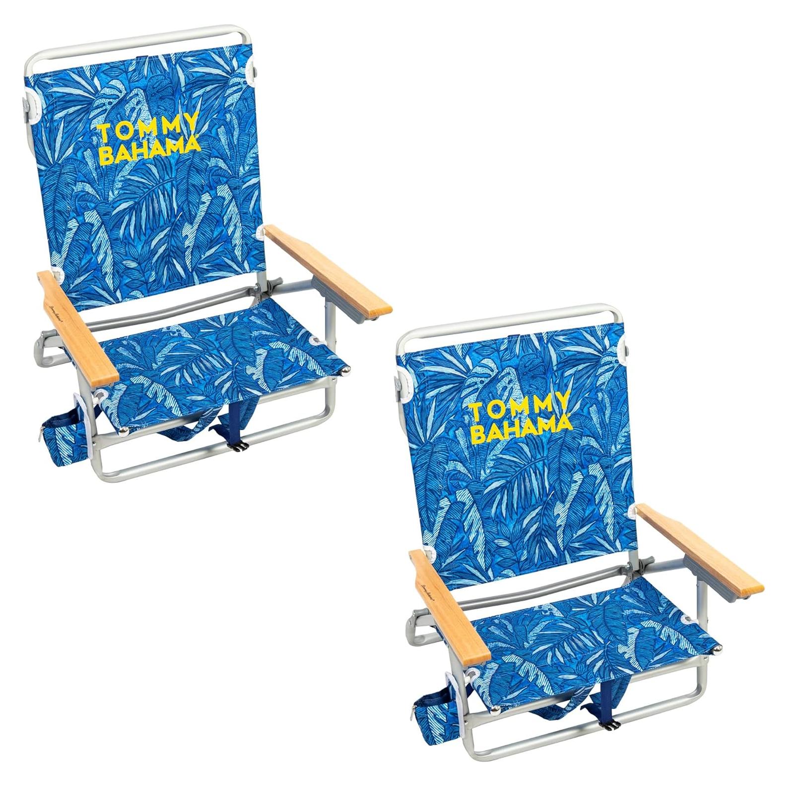 Sillas de Playa Tipo Mochila Tommy Bahama 2-Pack Azul
