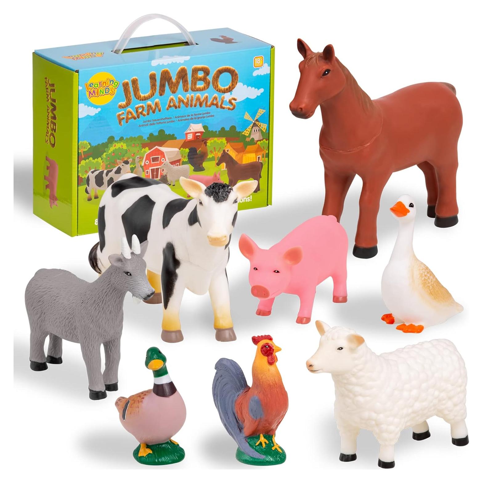 Juego de 8 Figuras de Animales de Granja Learning Minds