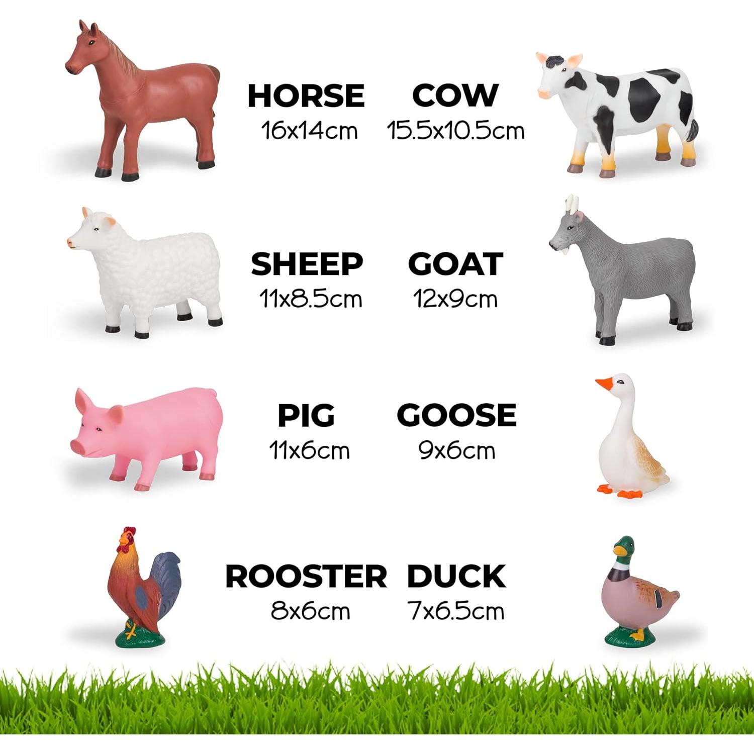 Juego de 8 Figuras de Animales de Granja Learning Minds