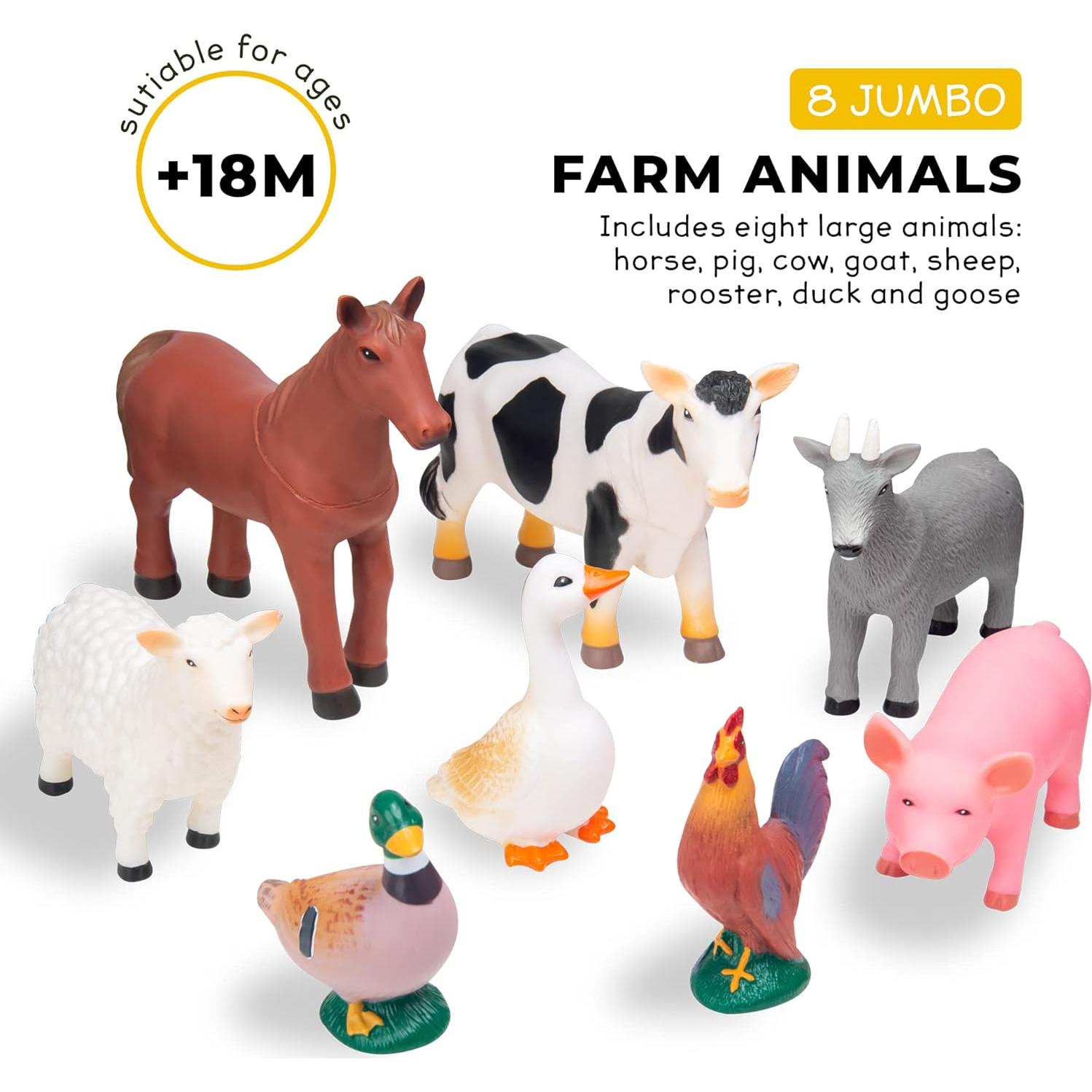 Juego de 8 Figuras de Animales de Granja Learning Minds