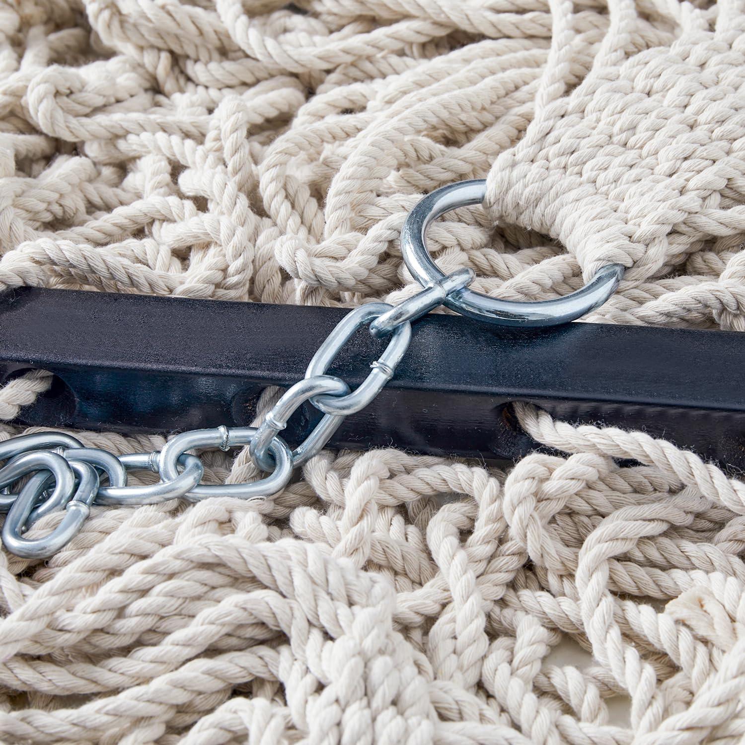 Hamaca Doble PNAEUT de Cuerda 4m Beige para 2 Personas