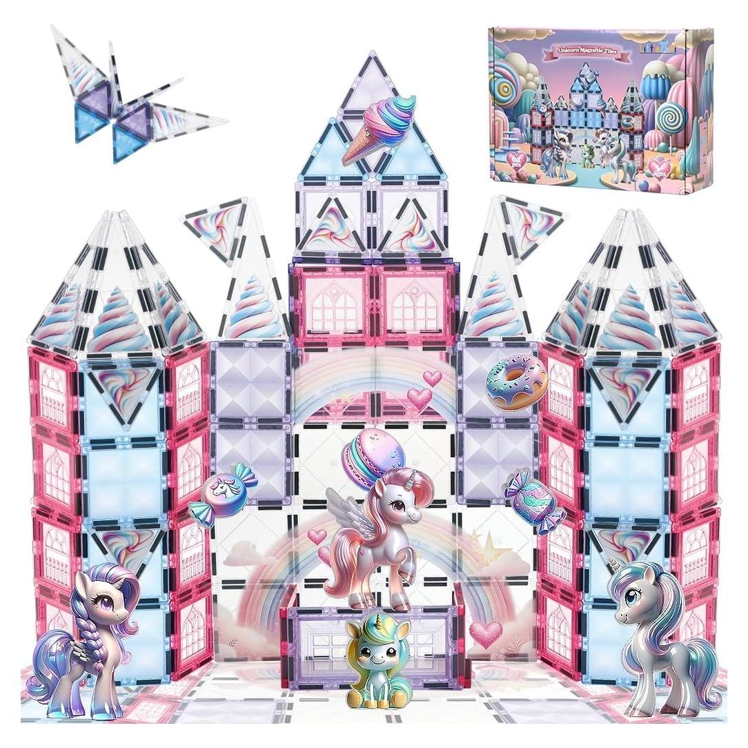 Juguete de Unicornio Little Pi - Azulejos Magnéticos 61 Pzs