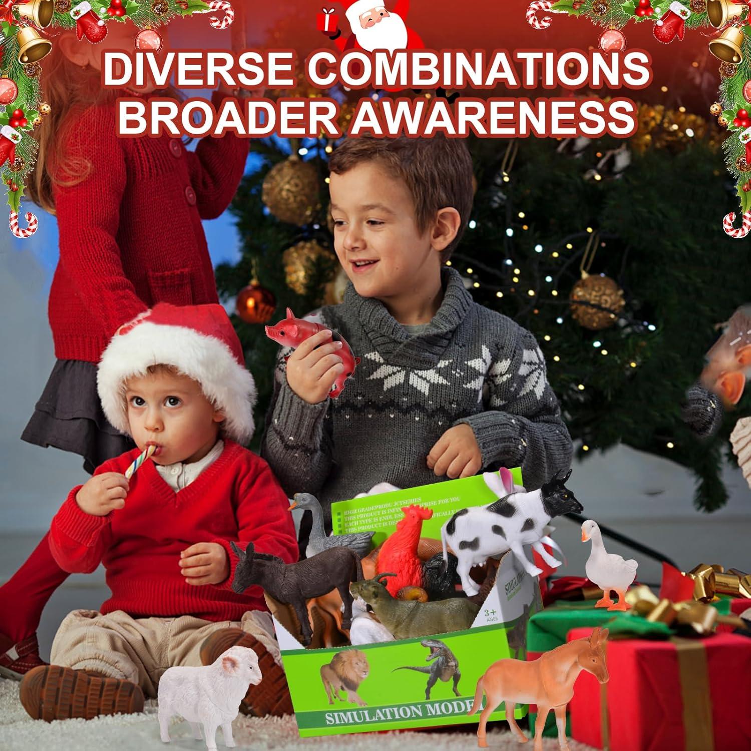 Paquete de 12 Juguetes Animales de Granja Zcpotizi 8-16 cm