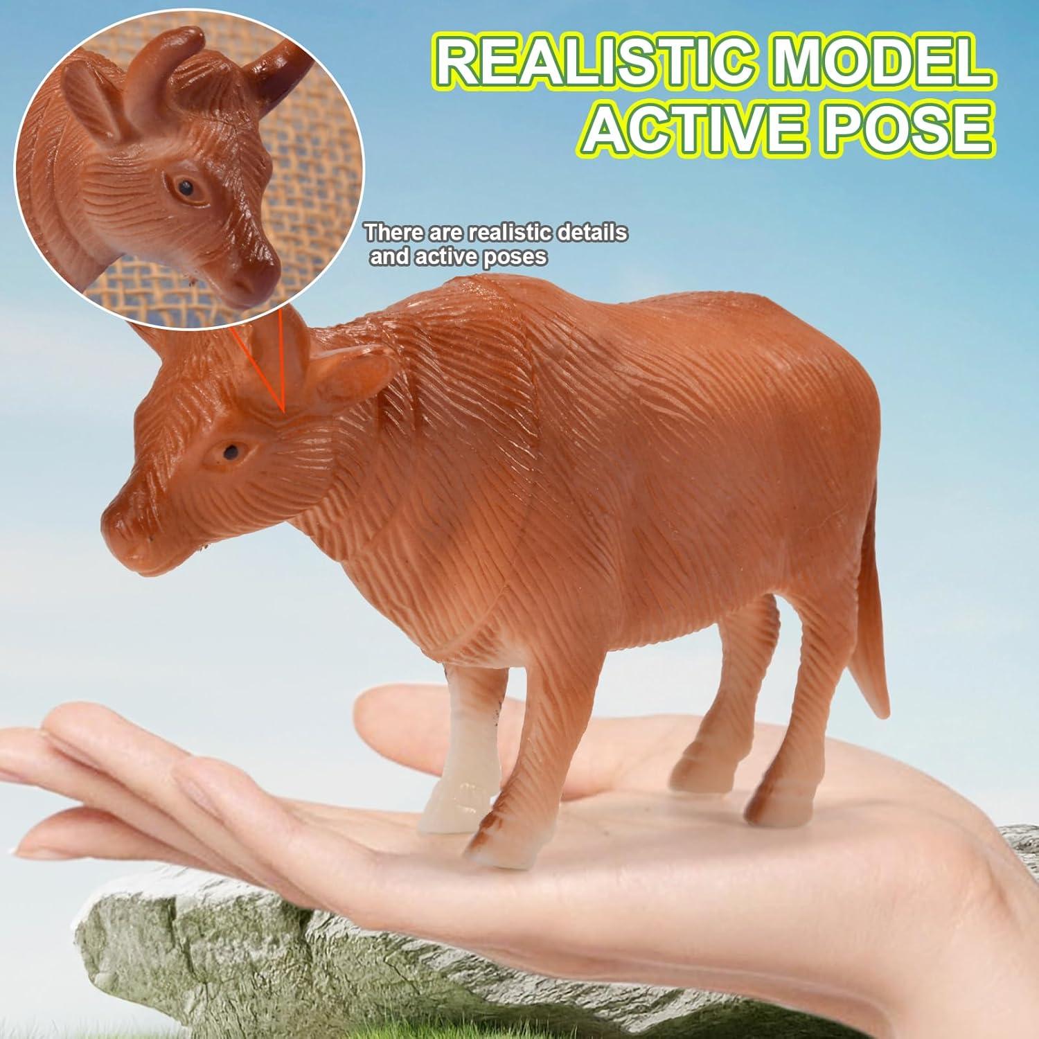 Paquete de 12 Juguetes Animales de Granja Zcpotizi 8-16 cm