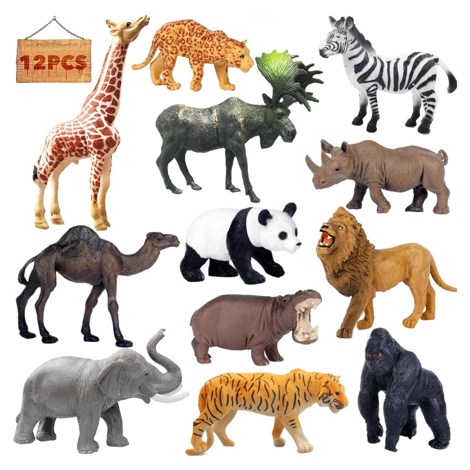 Figuras de Animales de Safari RUSON 12 Pcs Juguetes Educativos