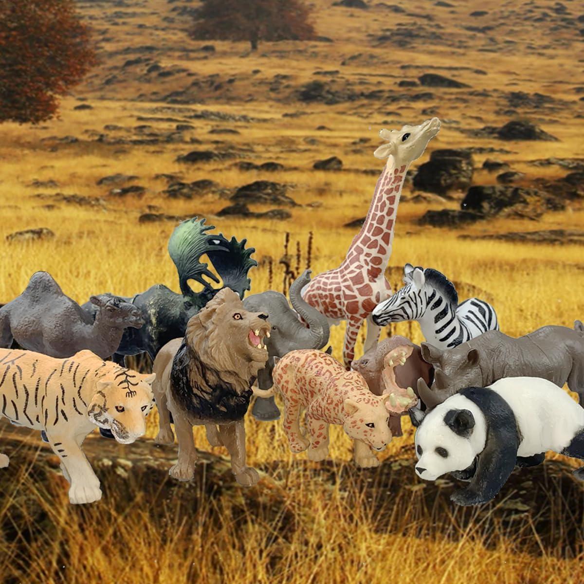 Figuras de Animales de Safari RUSON 12 Pcs Juguetes Educativos