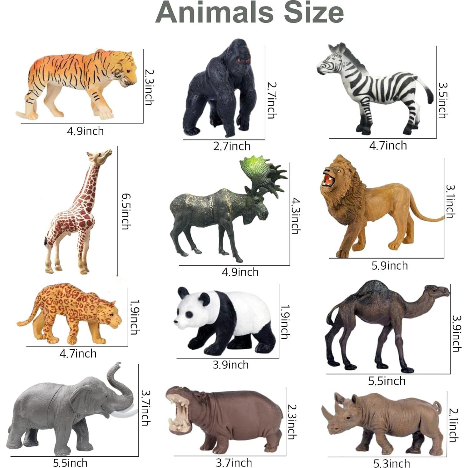 Figuras de Animales de Safari RUSON 12 Pcs Juguetes Educativos