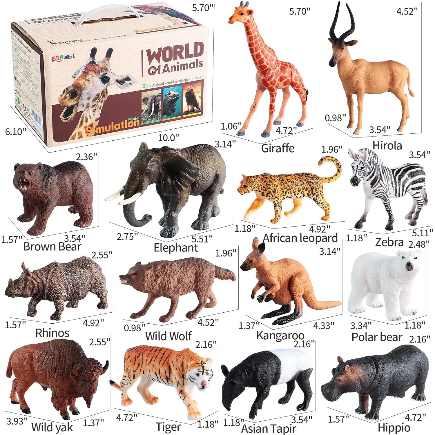 31 Figuras de Animales de Safari EnAuRoL Juguetes Educativos