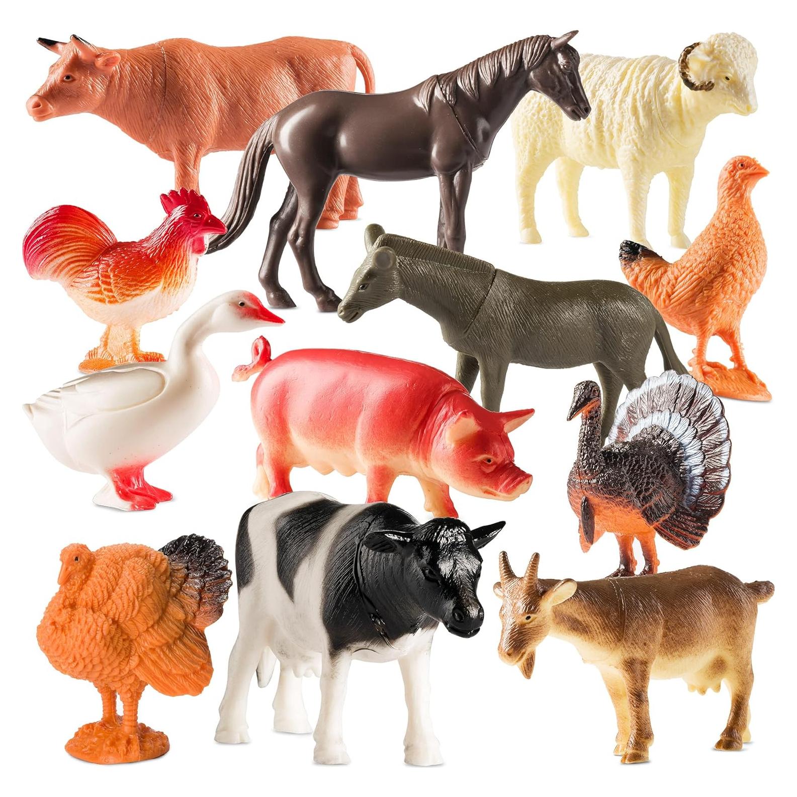 Juguetes de Animales de Granja Bedwina - 12 Figuras Realistas
