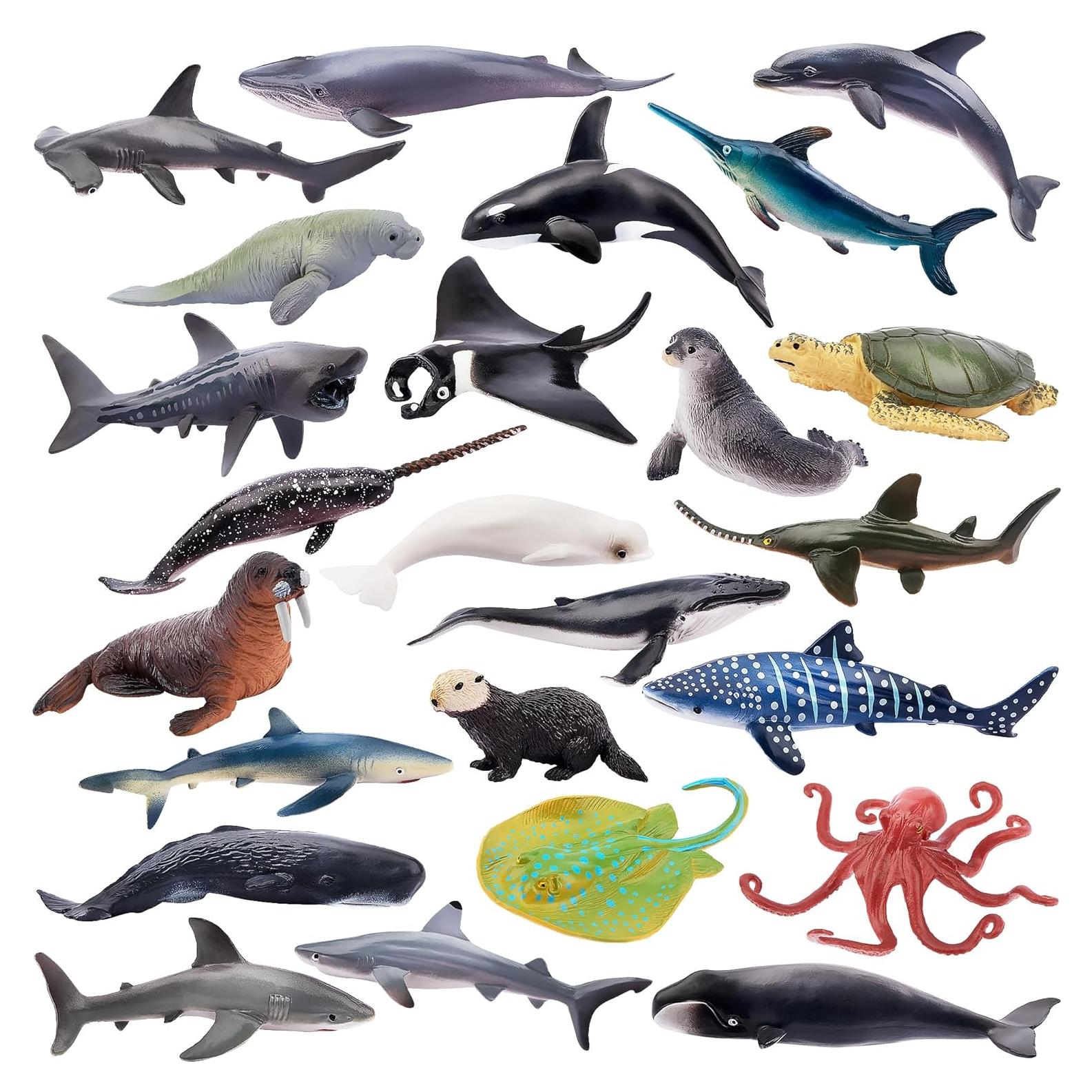 Figuras de Animales Oceánicos TOYMANY 24 Piezas Realistas