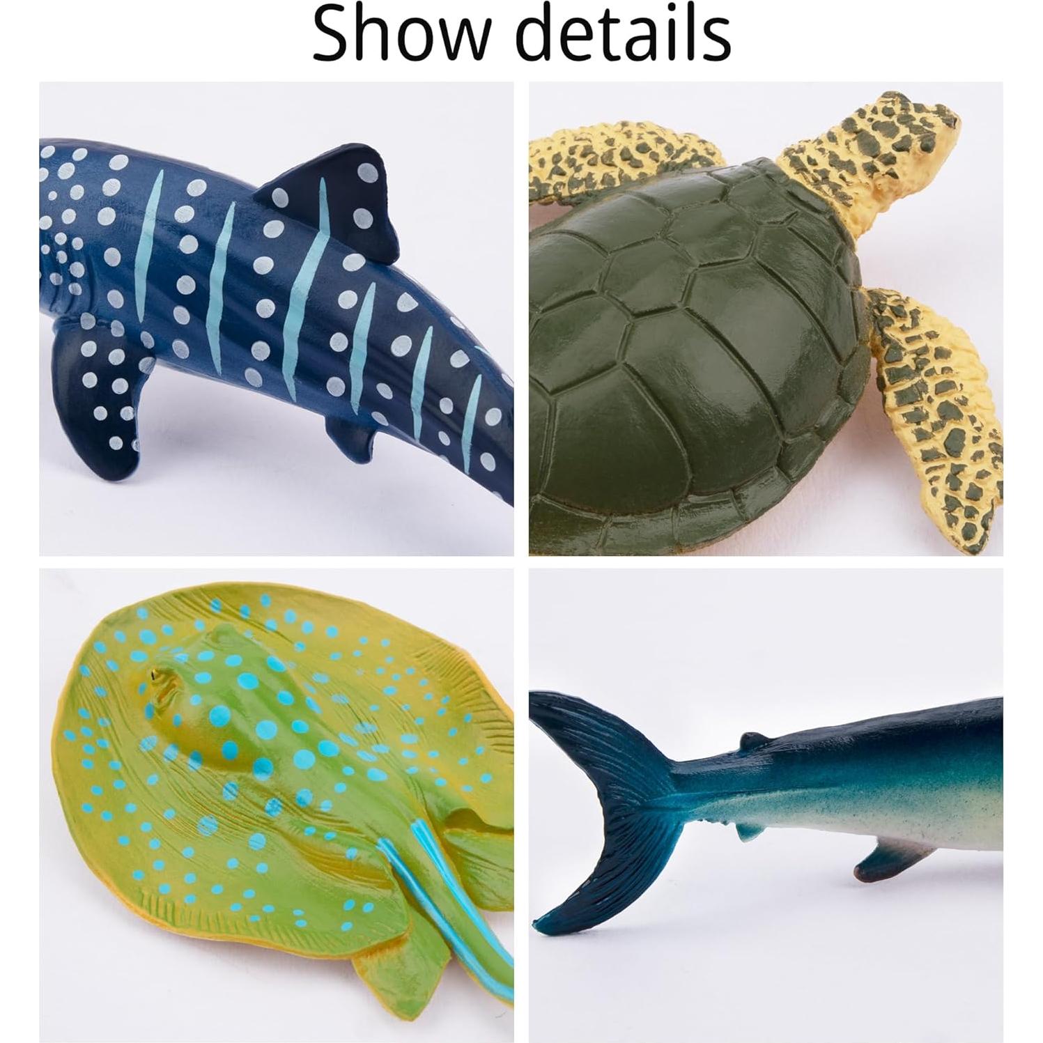 Figuras de Animales Oceánicos TOYMANY 24 Piezas Realistas