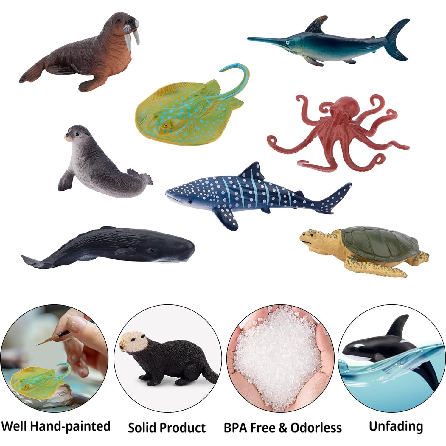 Figuras de Animales Oceánicos TOYMANY 24 Piezas Realistas