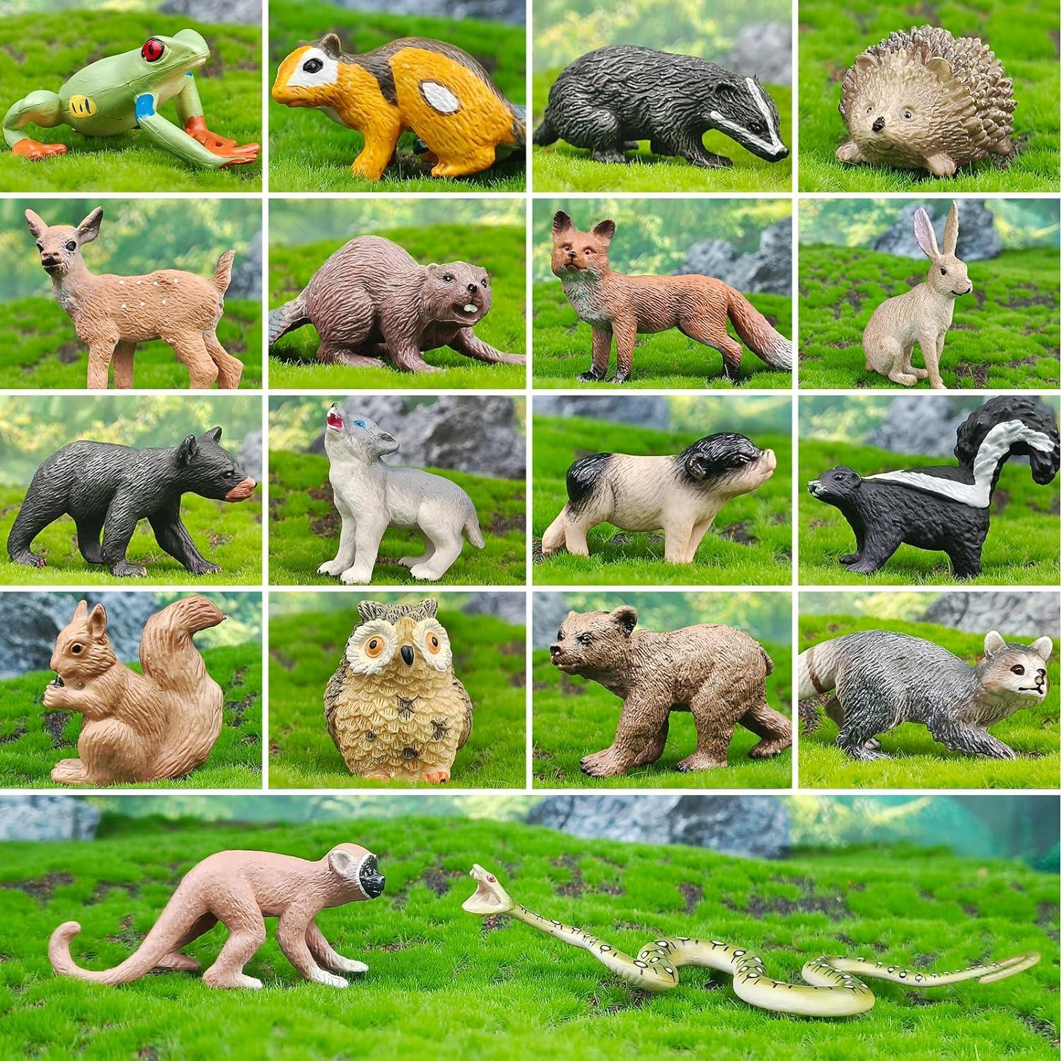 18 Figuras de Animales del Bosque SCAHOW - Juguetes Realistas