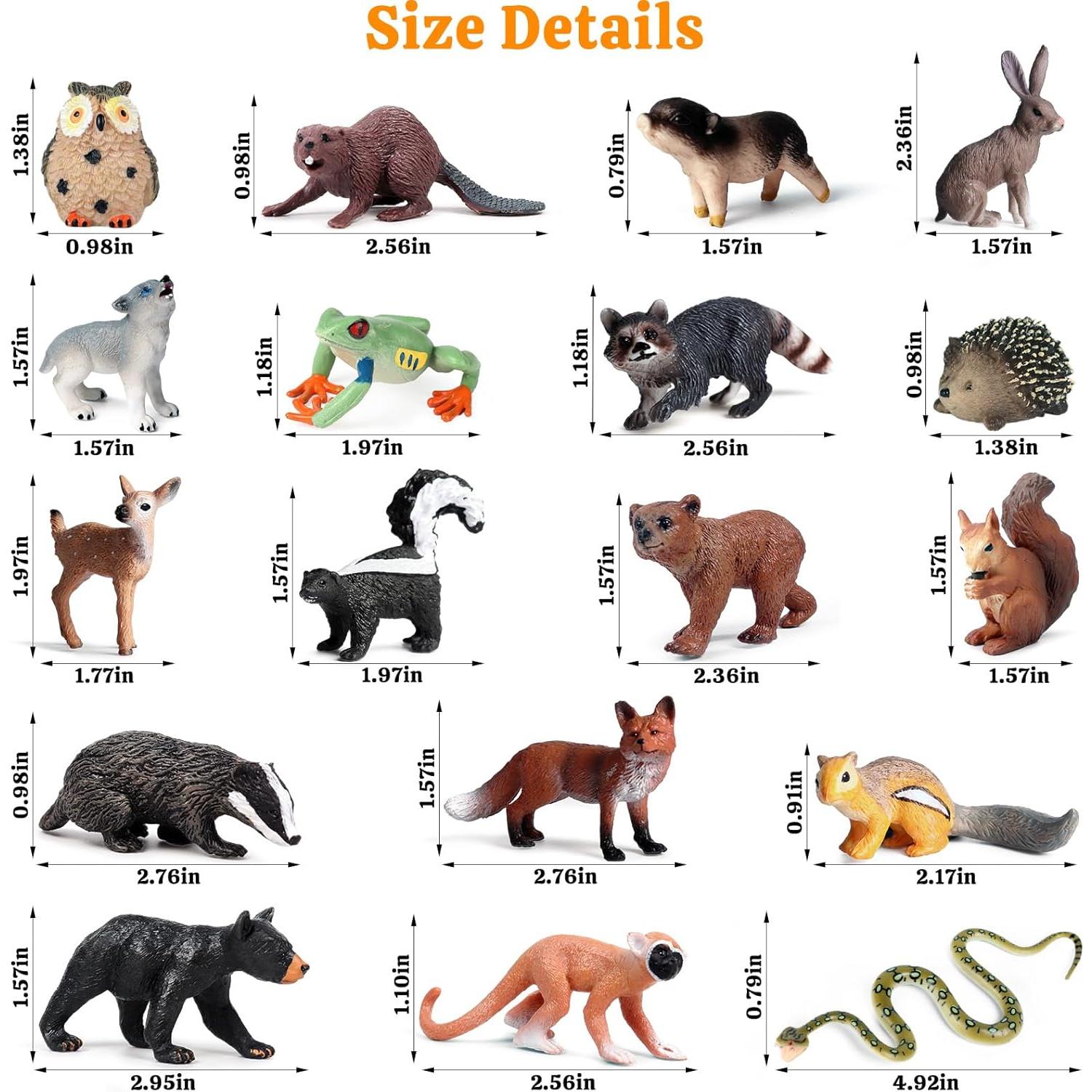 18 Figuras de Animales del Bosque SCAHOW - Juguetes Realistas