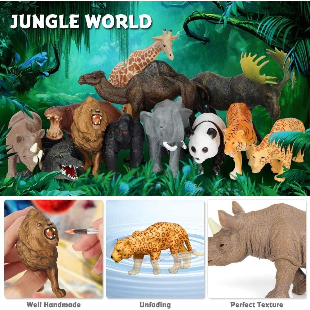 Figuras de Animales de Safari Mini Tudou 12 PCS Jumbo Realistas