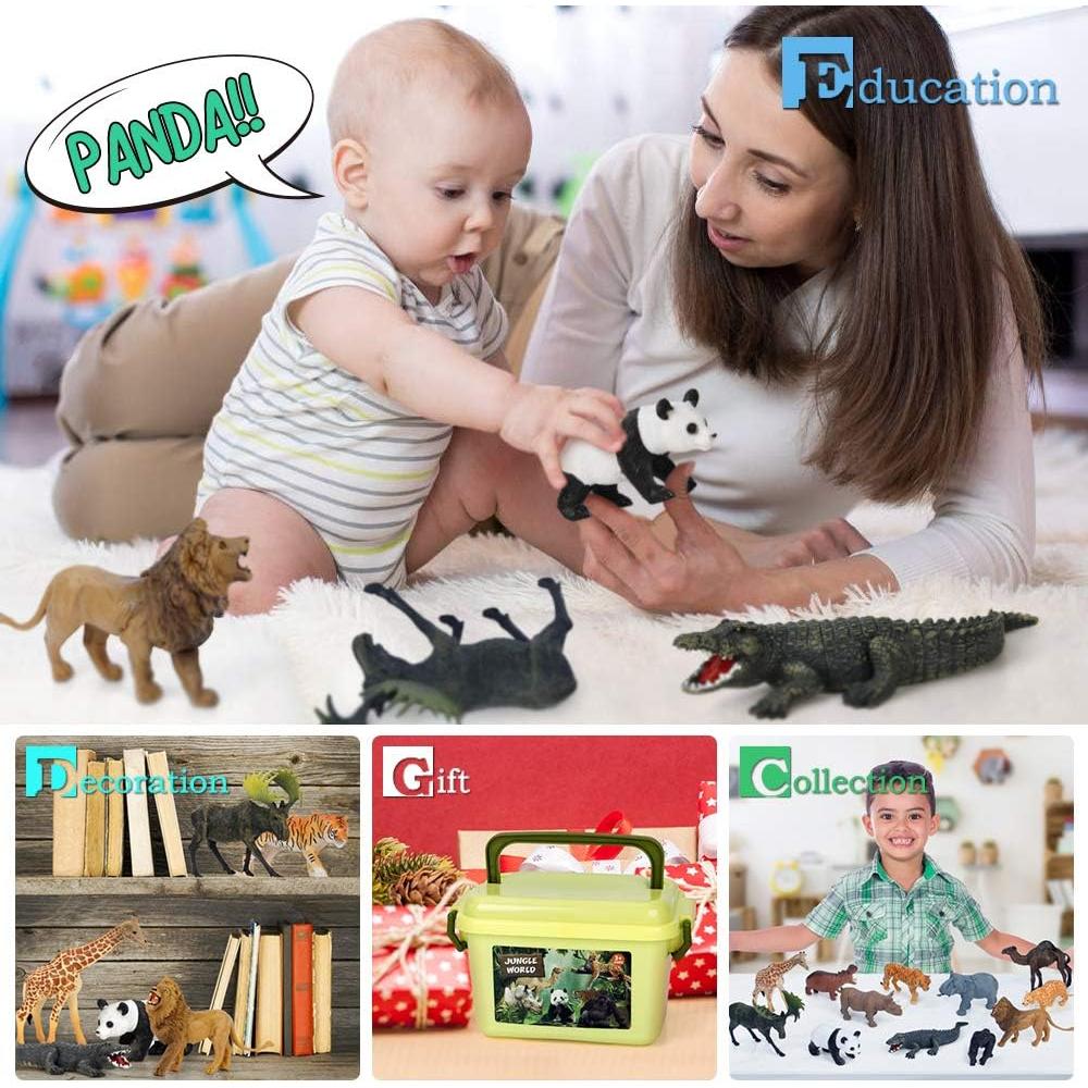 Figuras de Animales de Safari Mini Tudou 12 PCS Jumbo Realistas