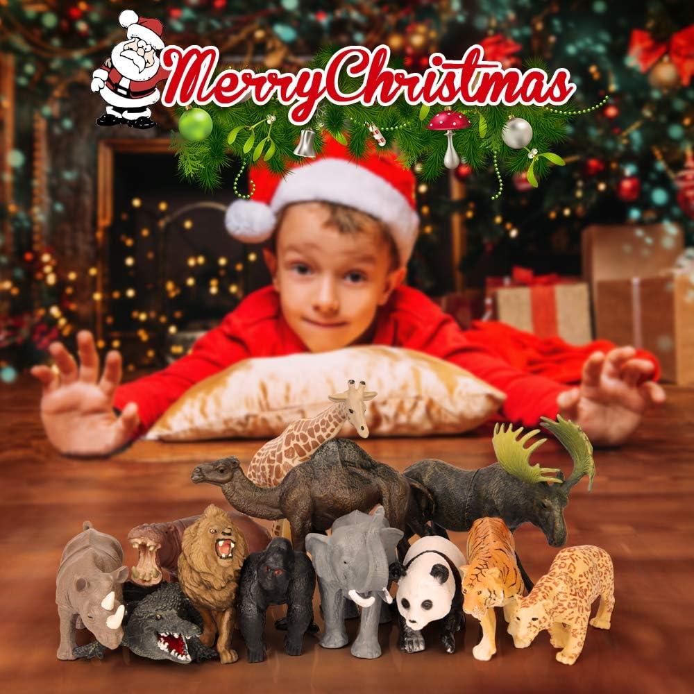 Figuras de Animales de Safari Mini Tudou 12 PCS Jumbo Realistas
