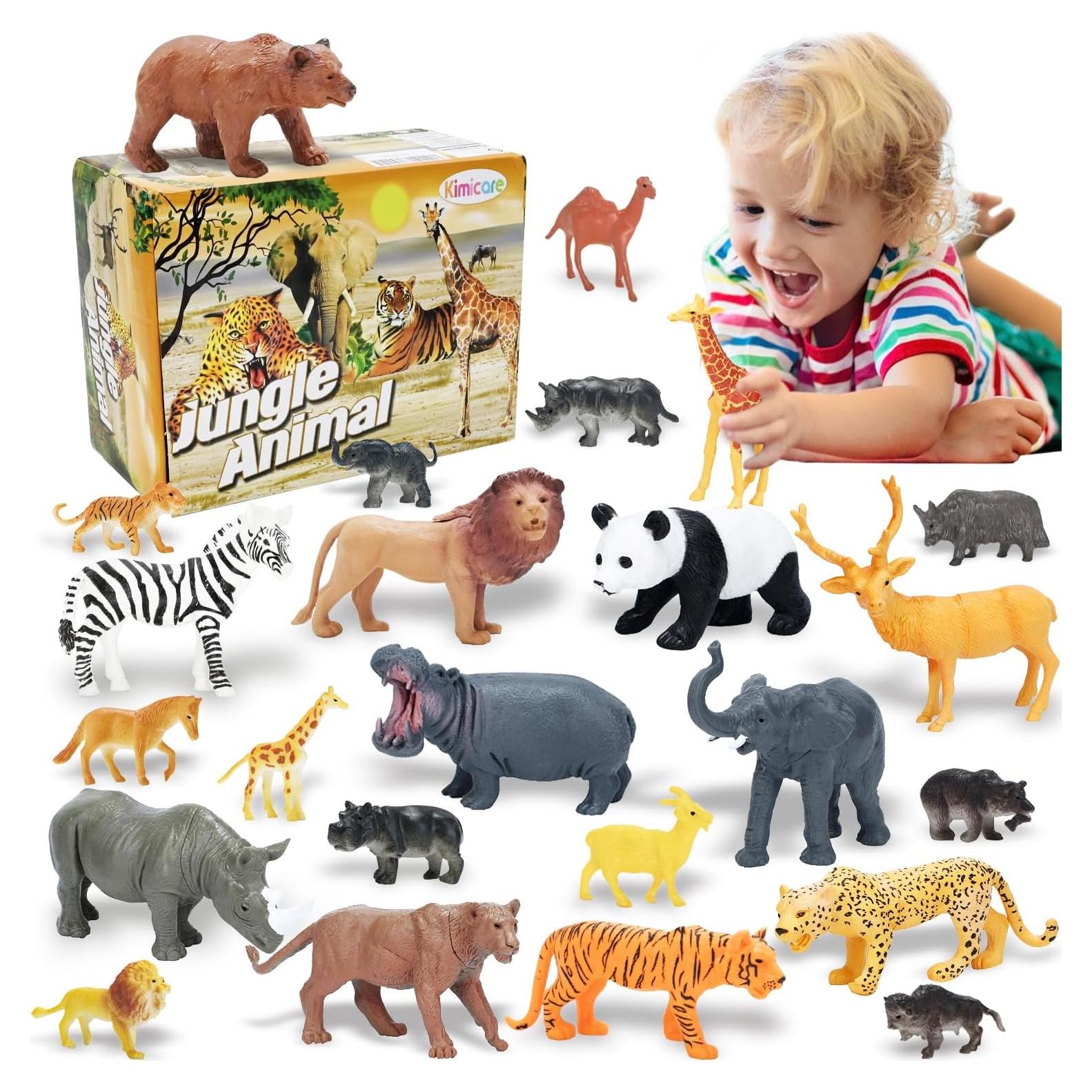 Set 24 Figuras de Animales Safari Jumbo Kimicare 25x19cm