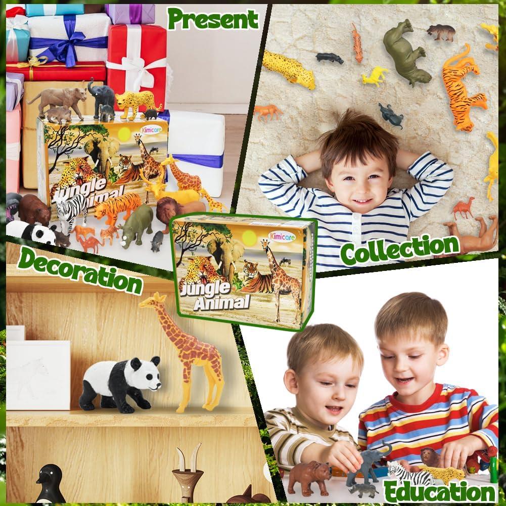 Set 24 Figuras de Animales Safari Jumbo Kimicare 25x19cm