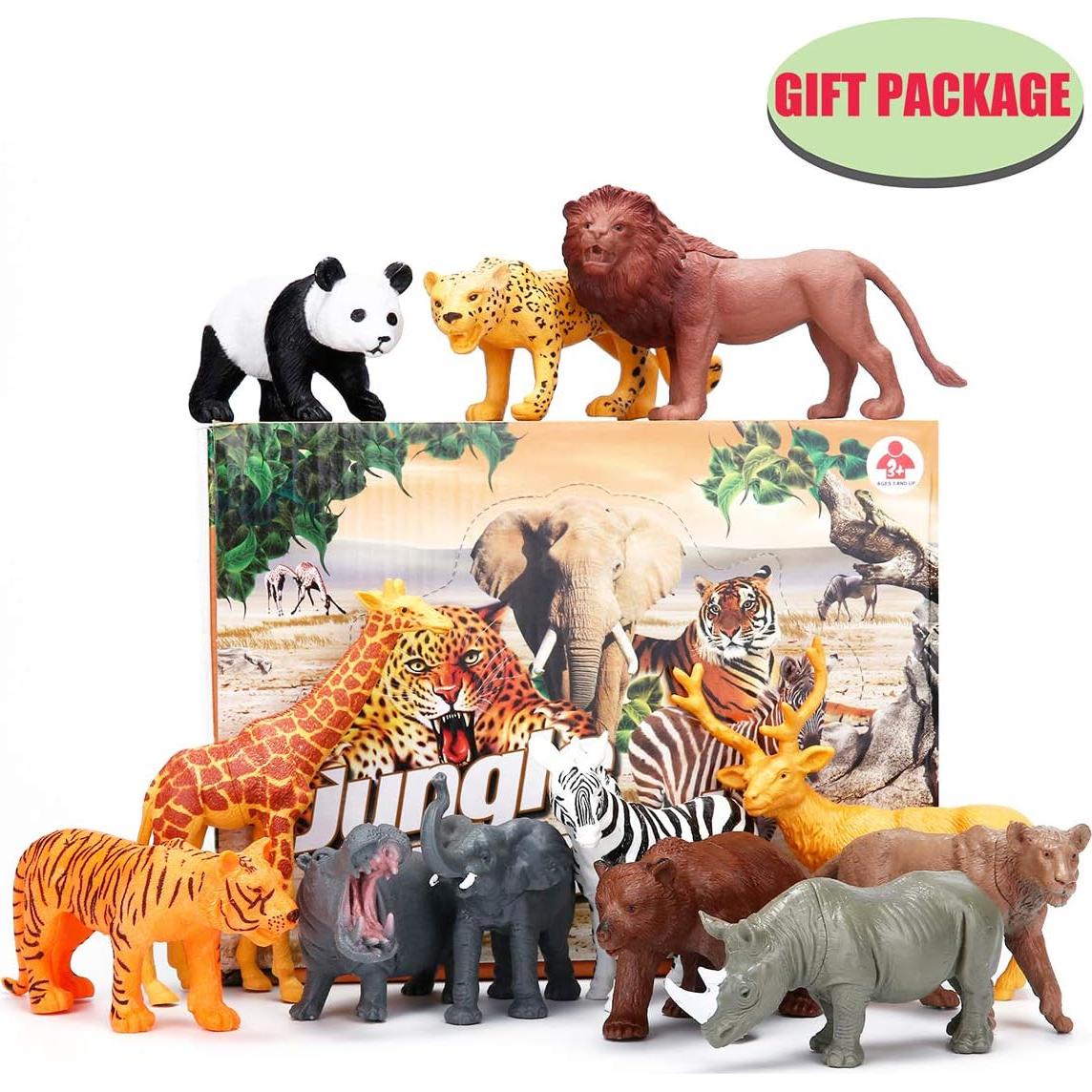 Set 24 Figuras de Animales Safari Jumbo Kimicare 25x19cm