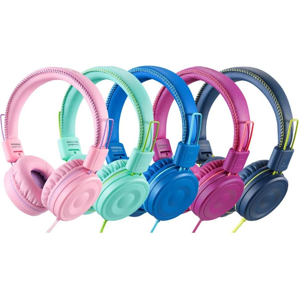 Auriculares On-Ear Plegables POWMEE M1 para Niños Azul